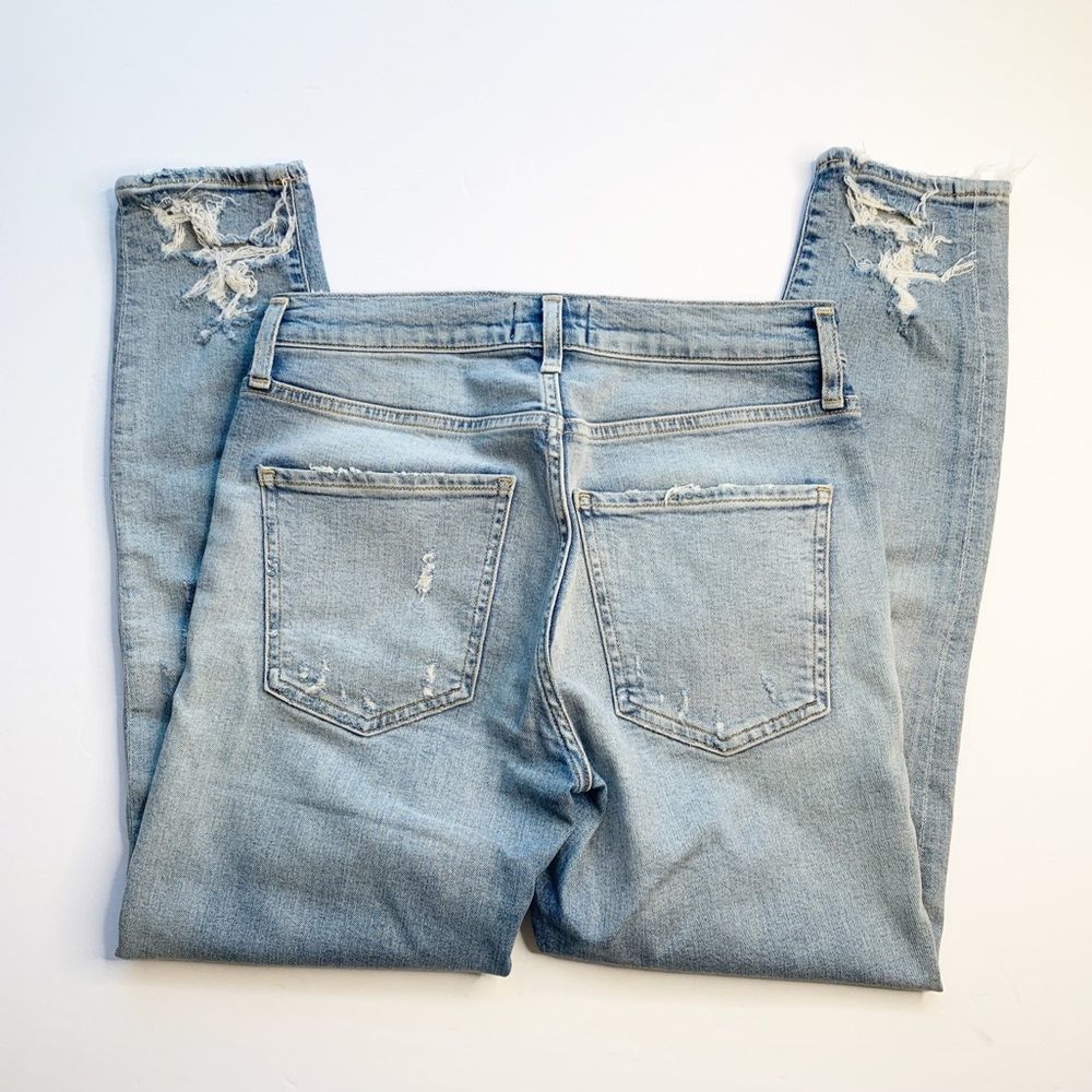 AGOLDE Sophie Skinny Crop Jeans Raw Hem Light Wash Vertigo Blue Size 26 - Picture 5 of 10